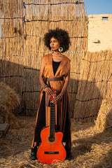 Bohemian Fringe vest in caramel