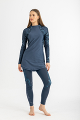 Asymmetrical Basic Swimsuit Deep Teal XXL