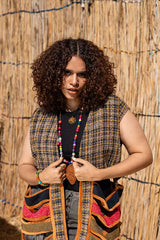 Nomad vest in olive x beige