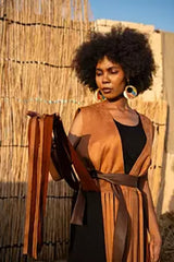 Bohemian Fringe vest in caramel