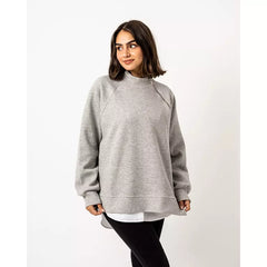 Asymmetric side zipper pullover