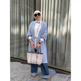 Braided wool cardigan