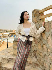 Crochet cardigan in beige