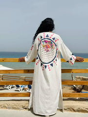 Hand painted crochet cardigan