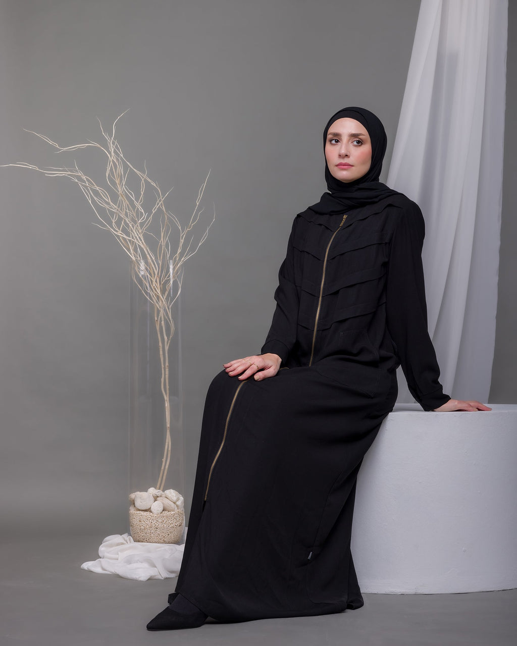 Zipper Abaya With Pockets Code 94A