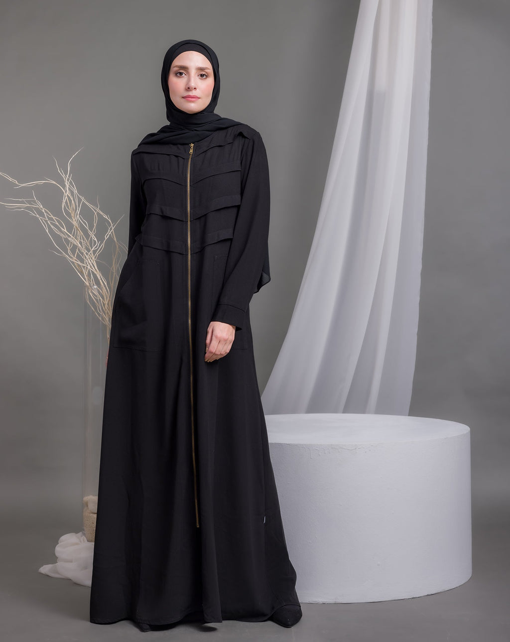 Zipper Abaya With Pockets Code 94A