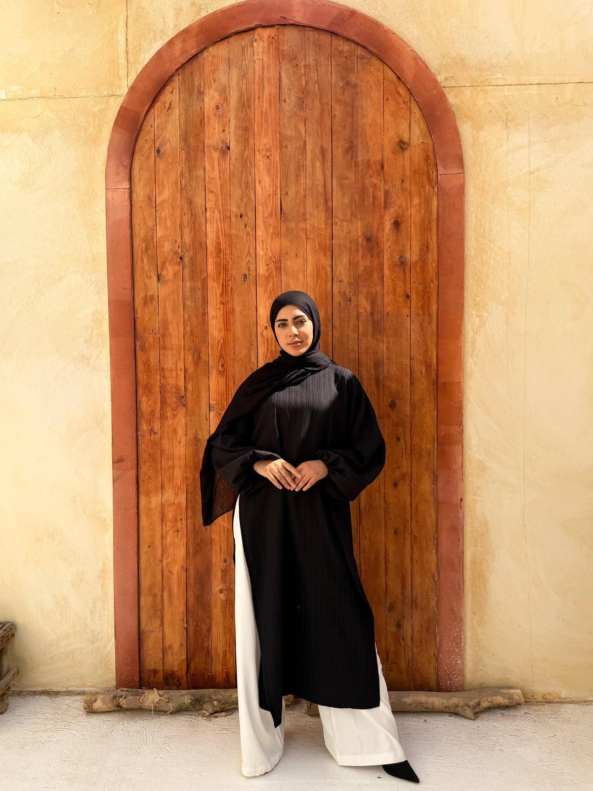 Ribbed Long Line Tunic C500 Black