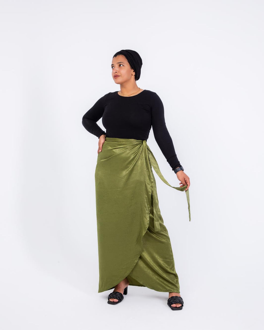 MISS FANCY SILK JACQUARD WRAP SKIRT