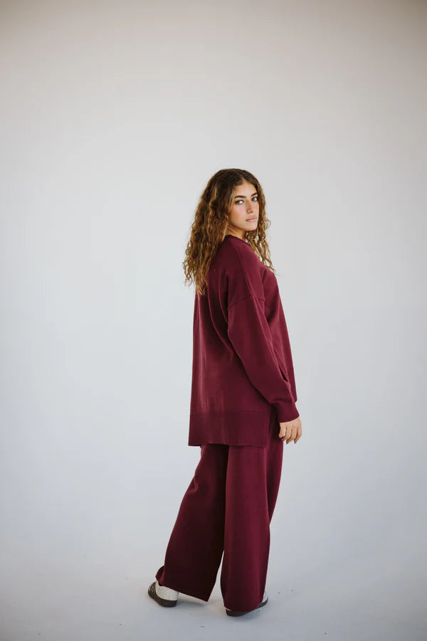 Knit set in Burgundy