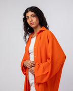 Miss Elegant Long Linen Shirt With Rivets