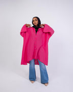 Miss Elegant Long Linen Shirt With Rivets