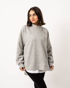 Asymmetric side zipper pullover