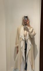 Signature Double Layered Hazie Trench in Linen x Chiffon in Light Beige