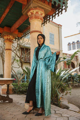 Shimmer kaftan in Aqua blue