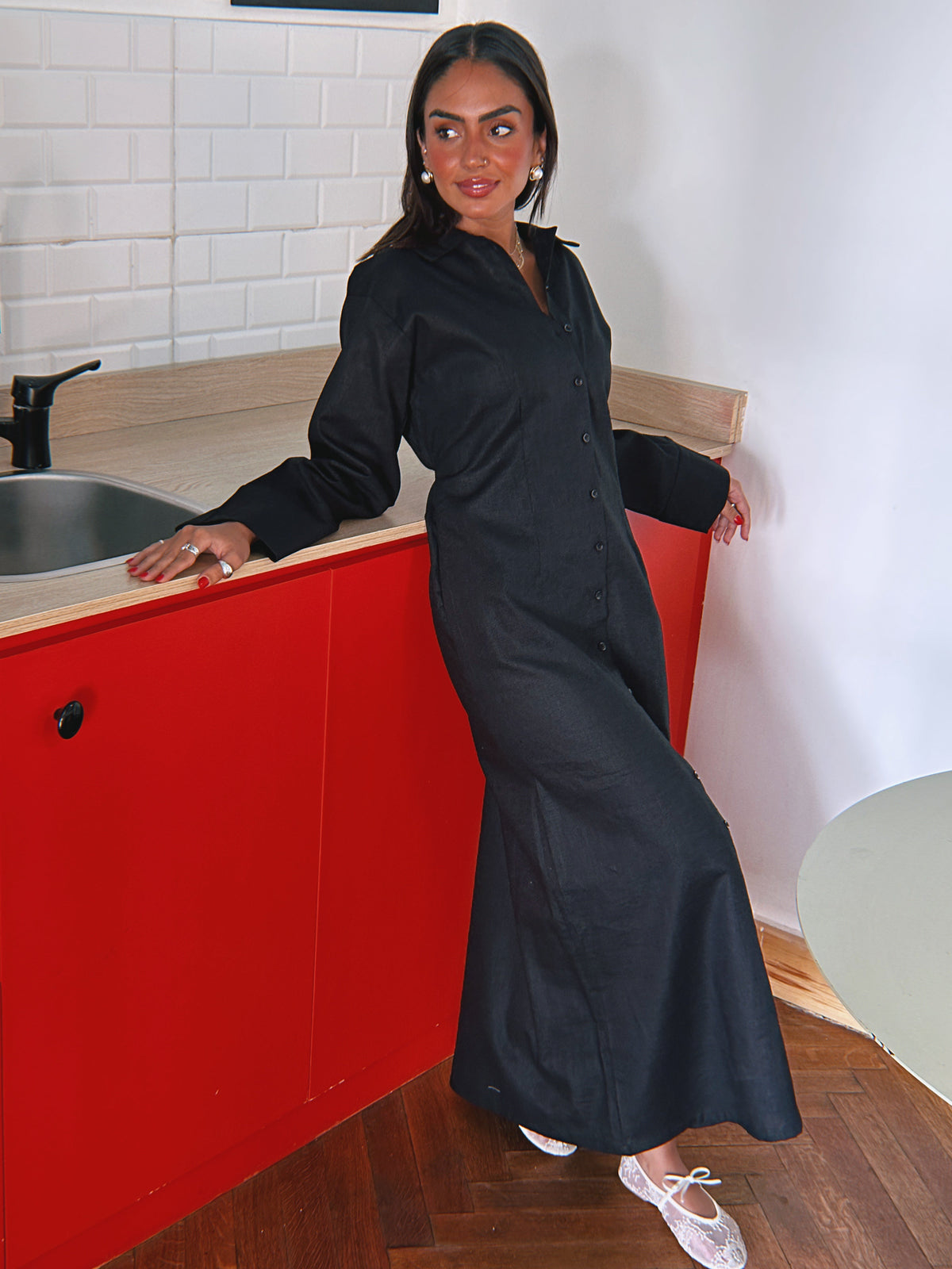 Sunday Linen Dress - Black