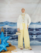Pleated pants in Butter yellow