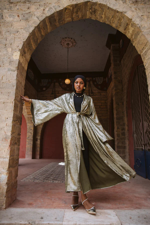 Shimmer kaftan in Olive