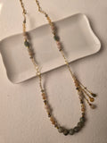 Amazonite & Moonstone Beaded Lariat Necklace