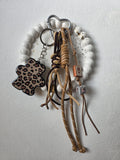 Leopard Flower Charm Keychain