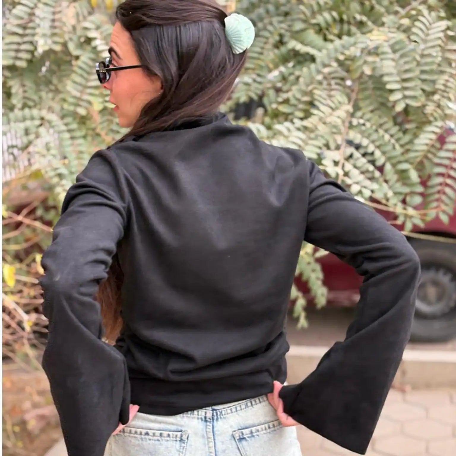 Suede basic top