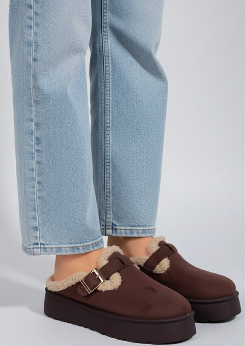 Brown Fur Clogs