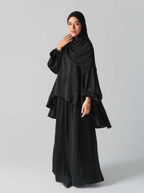 079 - Two-Piece Jacquard Abaya Set