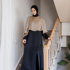 Shiny Lavish Dress in Mocha 045