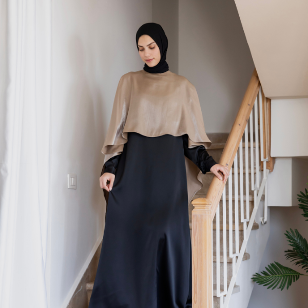 Shiny Lavish Dress in Mocha 045