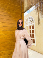 Flow Belted Dress C601 Beige