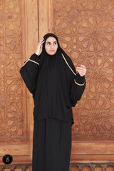 خمار وجيبة بكم اسود وبكنار سبحة
