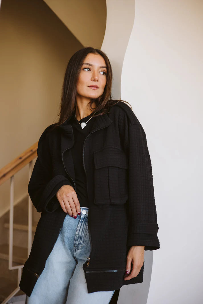 Bubble jacket in black