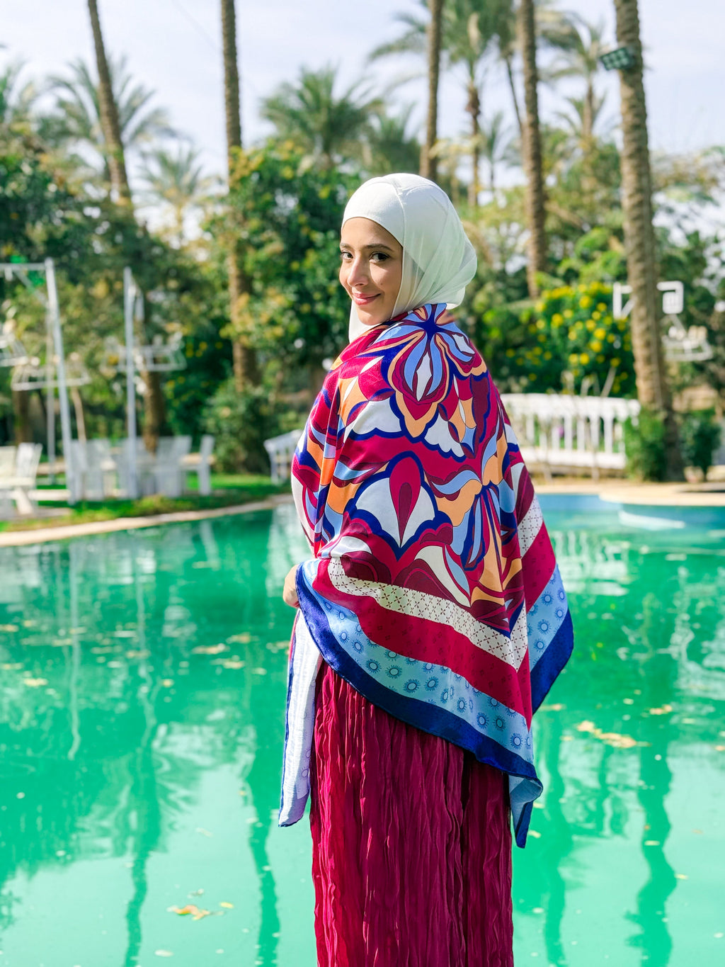 Satin Scarf in pink
