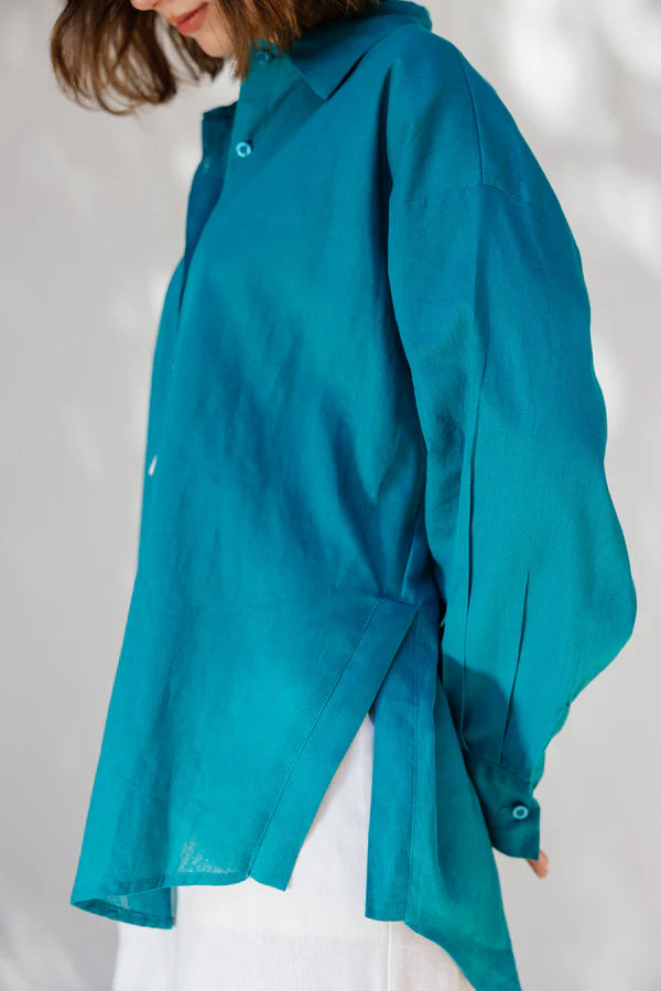 Linen shirt in Teal