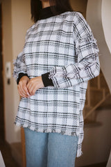 Tweed top in white