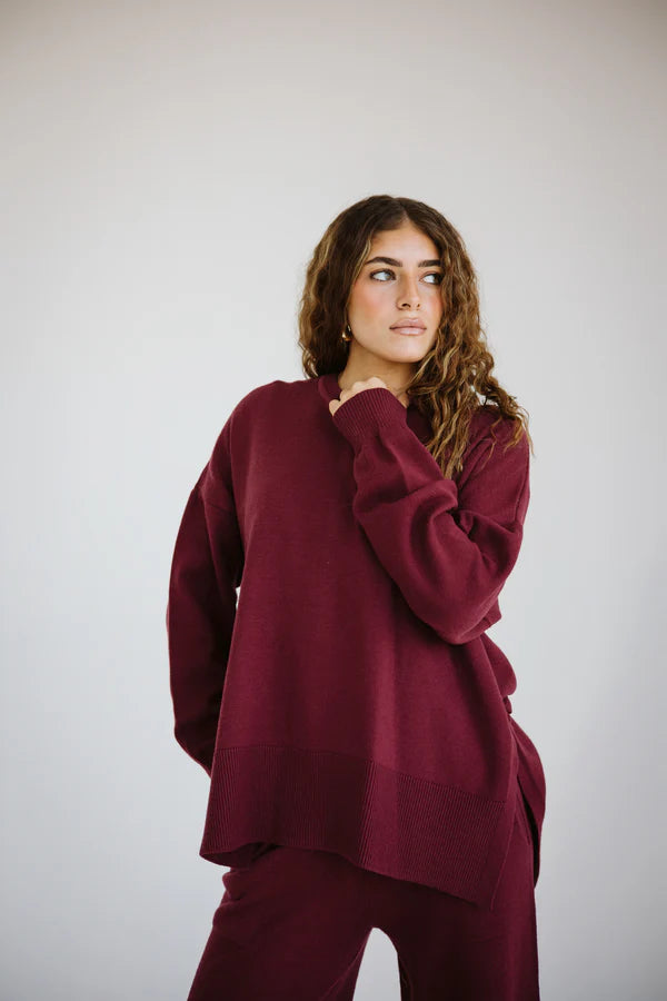 Knit set in Burgundy