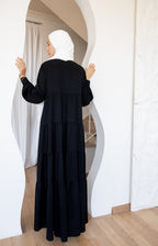 Loose Flowy Black Abaya 046