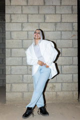 The furry jacket in white
