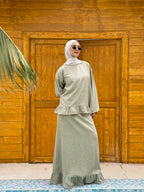 Linen Peplum Set C602