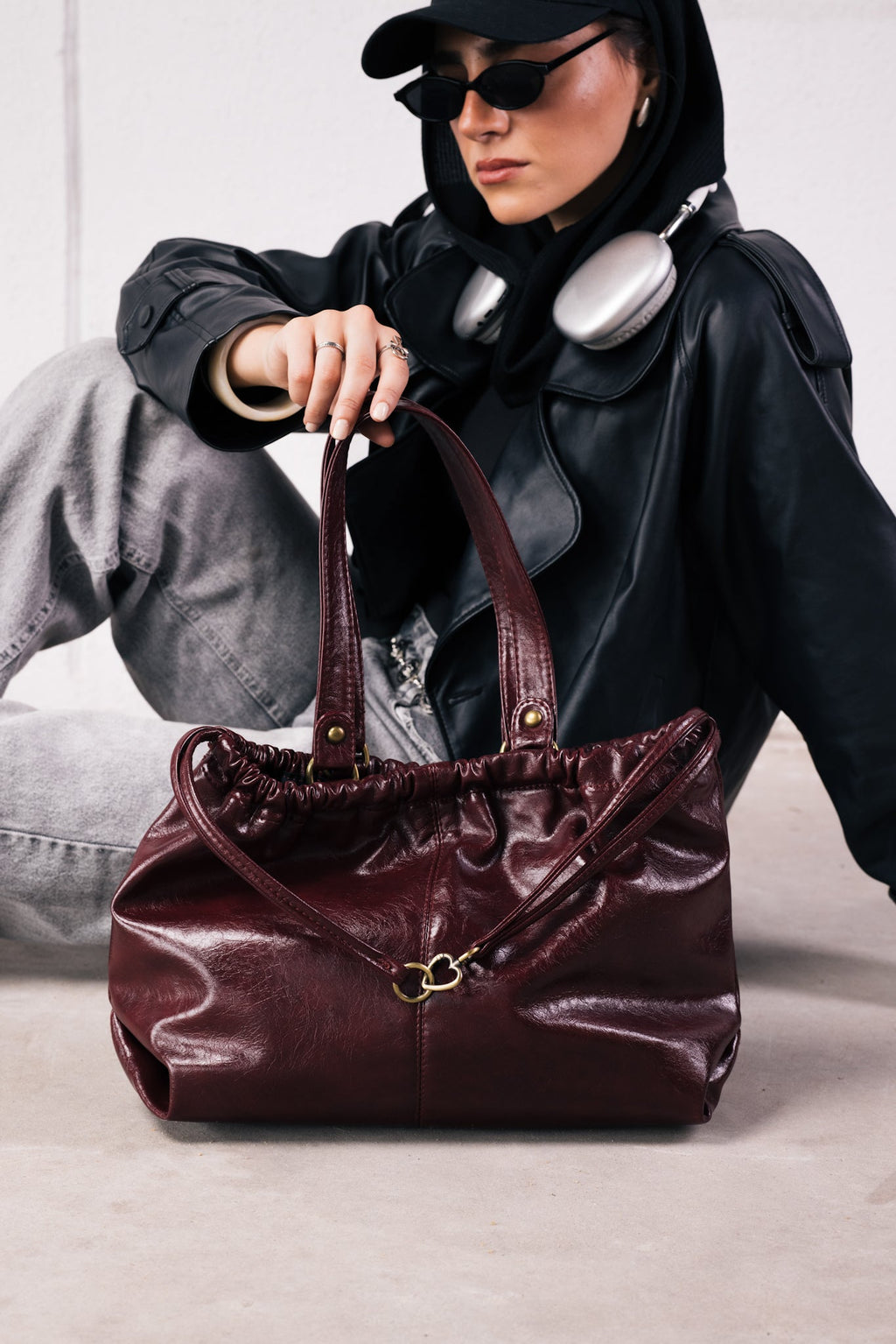 SCRUNCH BAG BURGUNDY