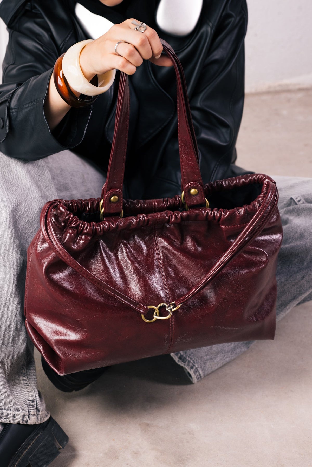 SCRUNCH BAG BURGUNDY