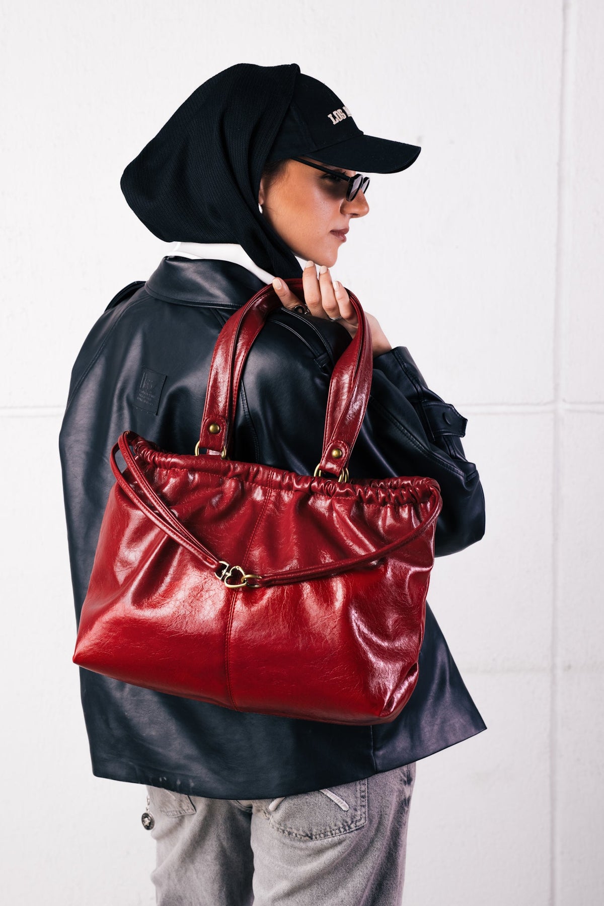 SCRUNCH BAG RETRO RED