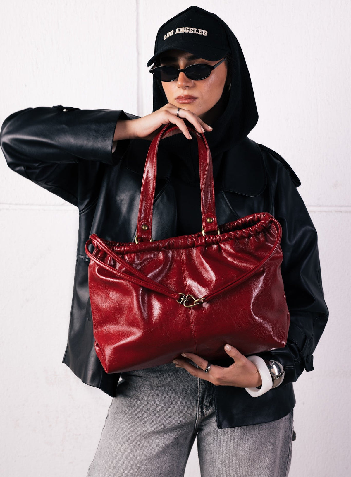 SCRUNCH BAG RETRO RED