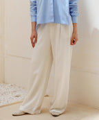 Wide Linen Pants - Off White