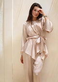 Satin Flowy Set - Beige