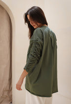 Basic Cotton T-shirt with cruched sleeves