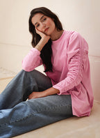 Basic Cotton T-shirt with cruched sleeves