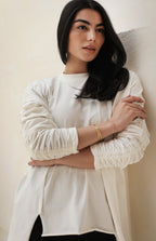 Basic Cotton T-shirt with cruched sleeves