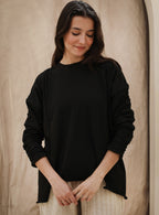 Basic Cotton T-shirt with cruched sleeves
