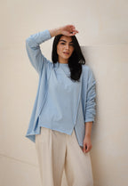 Basic Cotton T-shirt with cruched sleeves