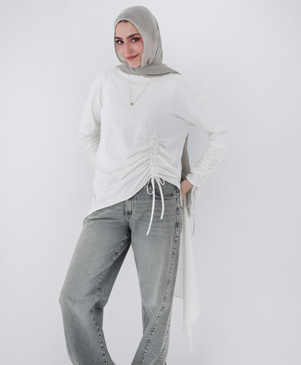 Asymmetric Crushed T-shirt